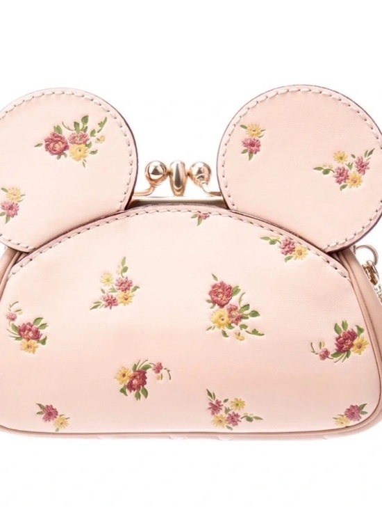 Coach Handbags - Coach x Disney Kisslock Mickey Pink Floral Wristlet